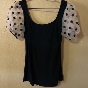 Polka Dot Puff Sleeved Top